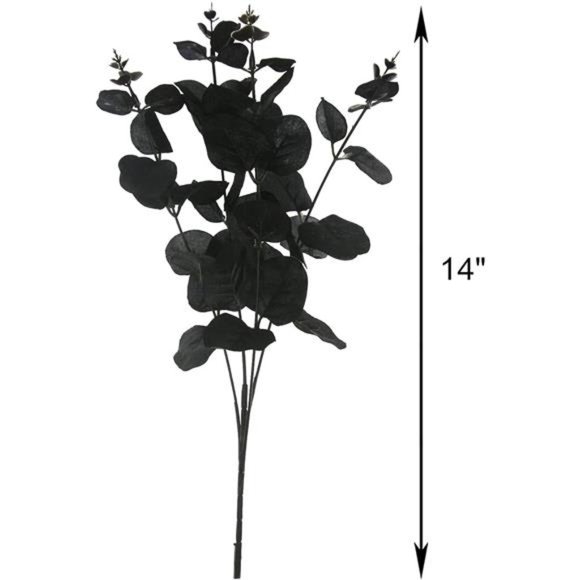 10Pcs Black Artificial Eucalyptus BranchesStems FauxEucalyptuses Real Touch Leaf - Picture 3 of 7